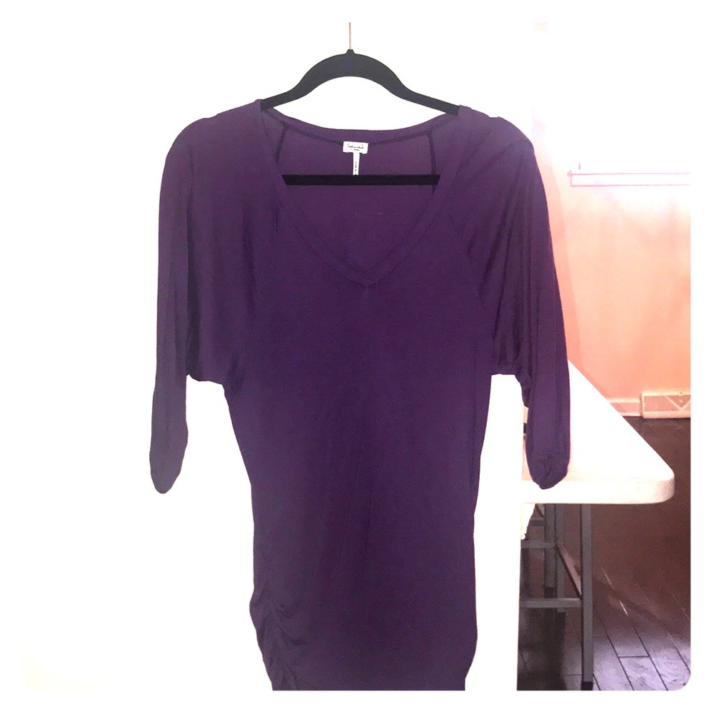 Purple oversized v-neck tunic